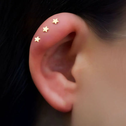 Invictus 24Kt Gold PVD Titanium Threadless Star Back Duality Labret (Base Only)