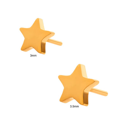 Invictus 24KT Gold PVD Titanium Threadless with Star Top