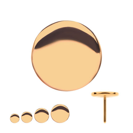 Invictus 24Kt Gold PVD Titanium Threadless with Flat Disc Top