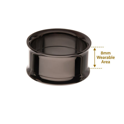 Invictus Black PVD Titanium Internally Threaded Double Flare Basic Tunnel | Sold by piece