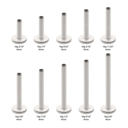 Invictus Titanium Internally Threaded Micro Labret Pin with 4mm Base