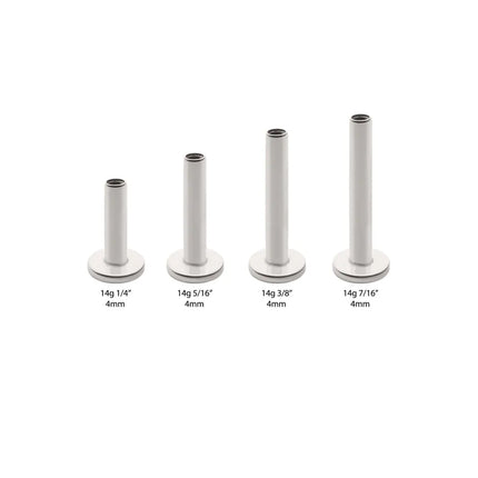 Invictus Titanium Internally Threaded Micro Labret Pin with 4mm Base