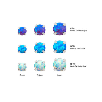 Invictus Titanium Nose Pin with 4-Prong Set Opal Top