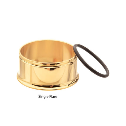 Invictus 24Kt Gold PVD Titanium Single Flare Basic Tunnel | Sold by piece