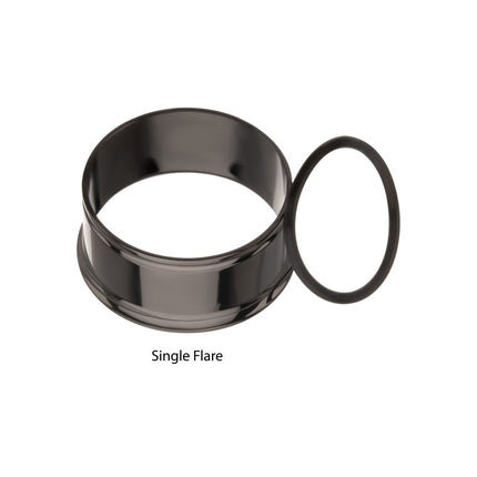 Invictus Black PVD Titanium Single Flare Basic Tunnel | Sold by piece
