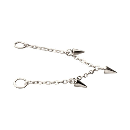 Invictus Platinum PVD Titanium Triple Spike Rolo Chain Dangle