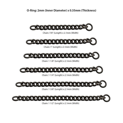 Invictus Black PVD Titanium 2.1mm Curb Chain with 2 Rings