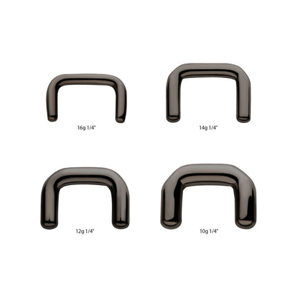 Invictus Black PVD Titanium Mini Staple Septum Retainer