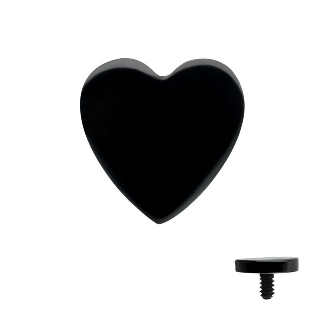 Invictus Black PVD Titanium Internally Threaded Heart Top