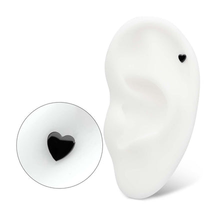 Invictus Black PVD Titanium Internally Threaded Heart Top