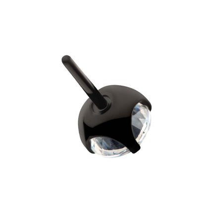 Invictus Black PVD Titanium Threadless 4-Prong CZ Front Facing Top