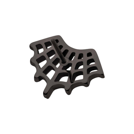 Invictus Black PVD Titanium Threadless Fan Shape Spiderweb Top