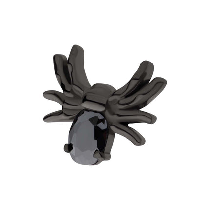 Invictus Black PVD Titanium Threadless Prong Set Oval Gem Spider Top