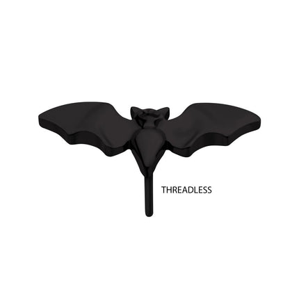 Invictus Black PVD Titanium Threadless Open Wings Bat Top