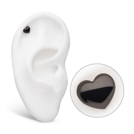 Invictus Black PVD Titanium Threadless Puffed Heart Top