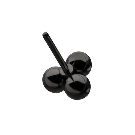 Invictus Black PVD Titanium Threadless Trinity Ball Top