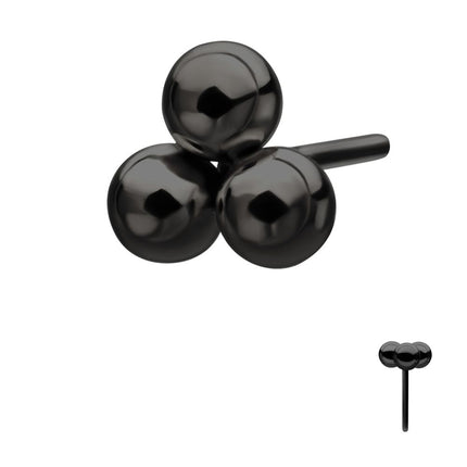 Invictus Black PVD Titanium Threadless Ball Top