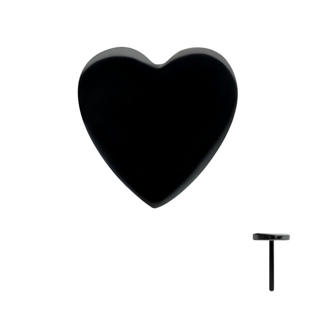 Invictus Black PVD Titanium Threadless Heart Top