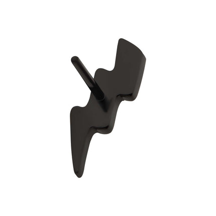 Invictus Black PVD Titanium Threadless Lightning Bolt Top