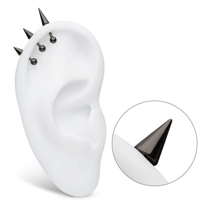 Invictus Black PVD Titanium Threadless Spike Top