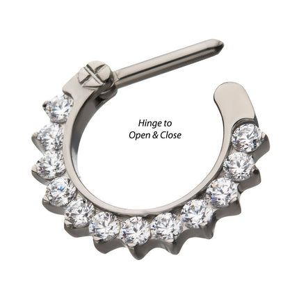 Invictus Titanium 12-Cluster CZ/Opal Septum Clickers
