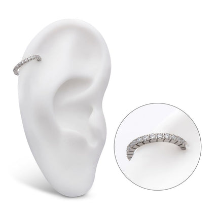 Invictus Titanium with Prong Set Full Clear CZ Side Facing Hinged Segment Clicker