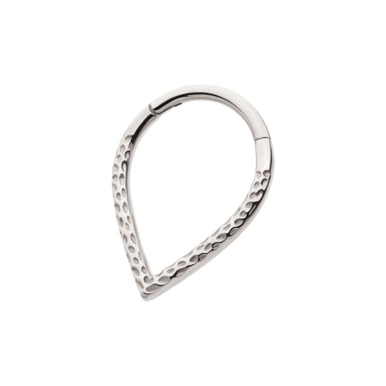 Invictus Titanium Hammered V-Shape Front Facing Hinged Segment Clicker