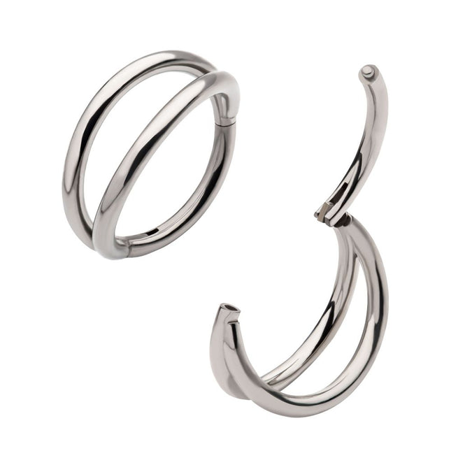 Invictus Titanium Double Hoop Side Facing Hinged Segment Clicker