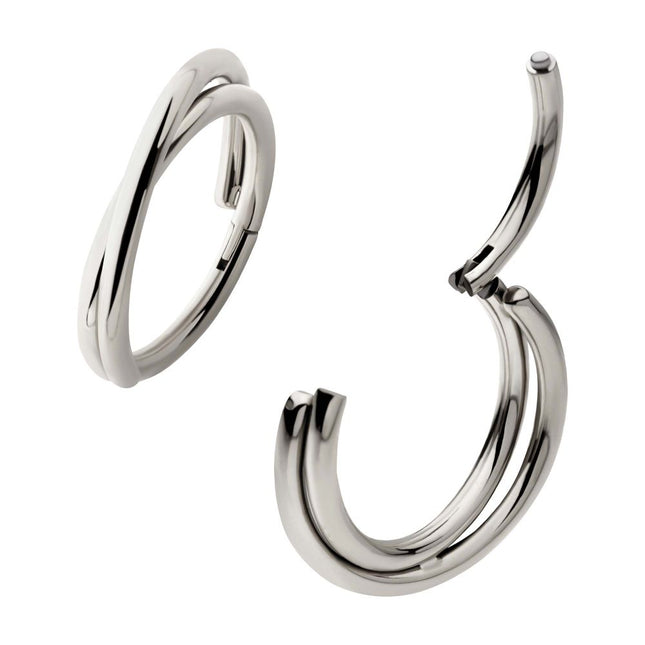 Invictus Titanium Double Hoop Side Facing Hinged Segment Clicker