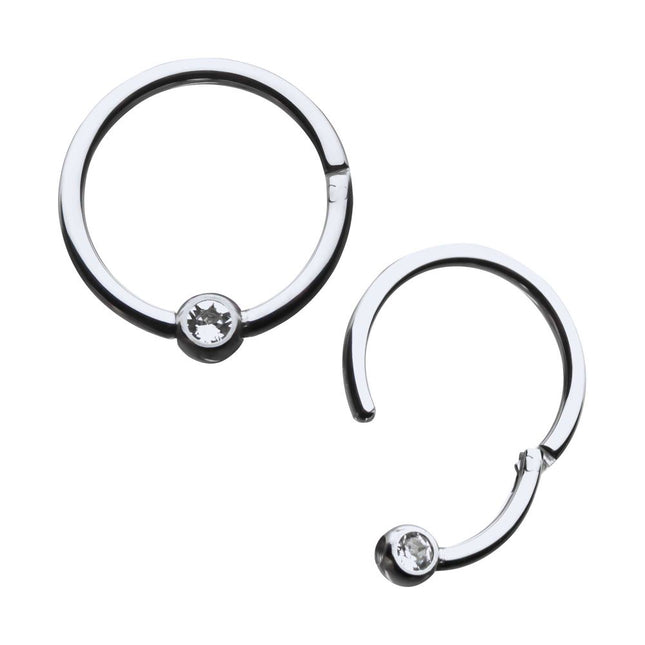 Invictus Titanium Bezel Set Gem Hinged Segment Ring