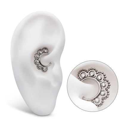 Invictus Titanium Beads & 6-Bezel Set Gem Front Facing Hinged Segment Clicker