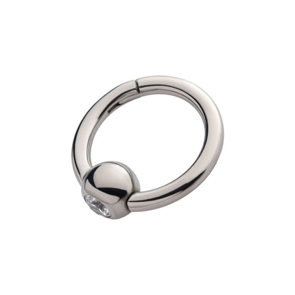 Invictus Titanium Bezel Set Round Gem Side Facing Hinged Segment Clicker