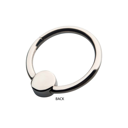 Invictus 18g Titanium with Bezel Set CZ/Synthetic Opal Flat Back Front Facing Hinged Segment Ring