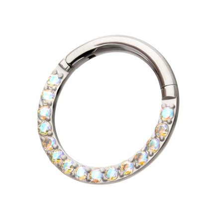 Invictus Titanium Front Facing Hinged Segment Clicker with CNC Set 1mm Ombre Fade Gem