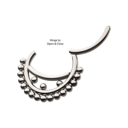 Invictus Titanium Smiley Design Cluster Beads Front Facing Hinged Segment Clicker