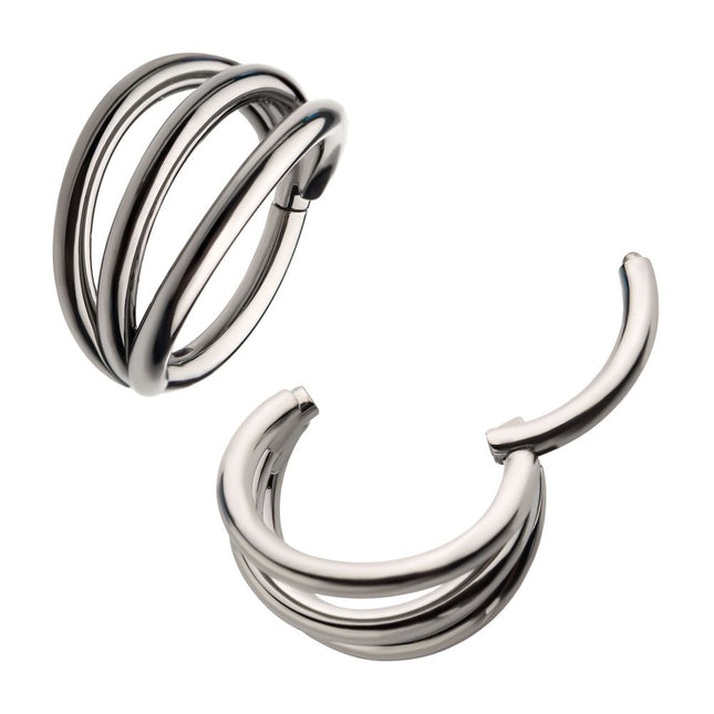 Invictus Titanium Triple Hoop Side Facing Hinged Segment Clicker
