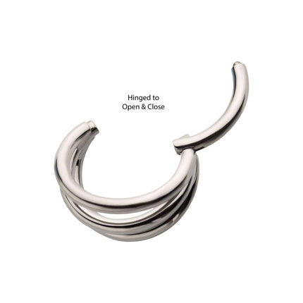 Invictus Titanium Triple Hoop Side Facing Hinged Segment Clicker