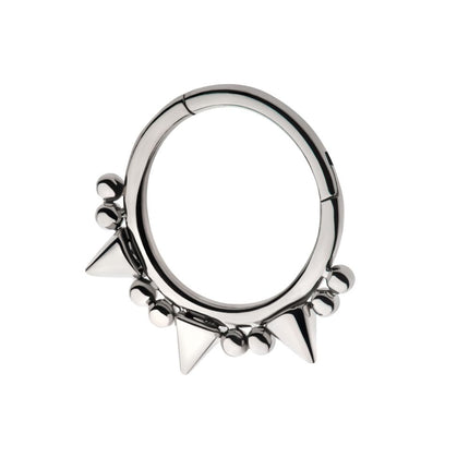 Invictus Titanium Beads & Spikes Front Facing Hinged Segment Clicker