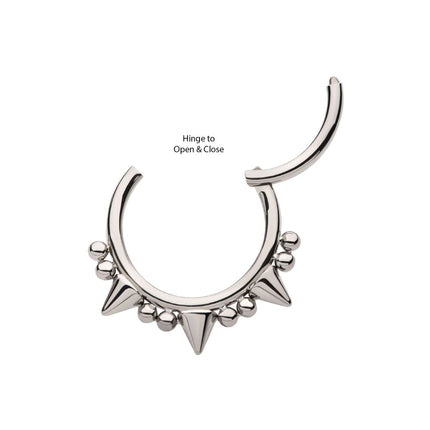 Invictus Titanium Beads & Spikes Front Facing Hinged Segment Clicker