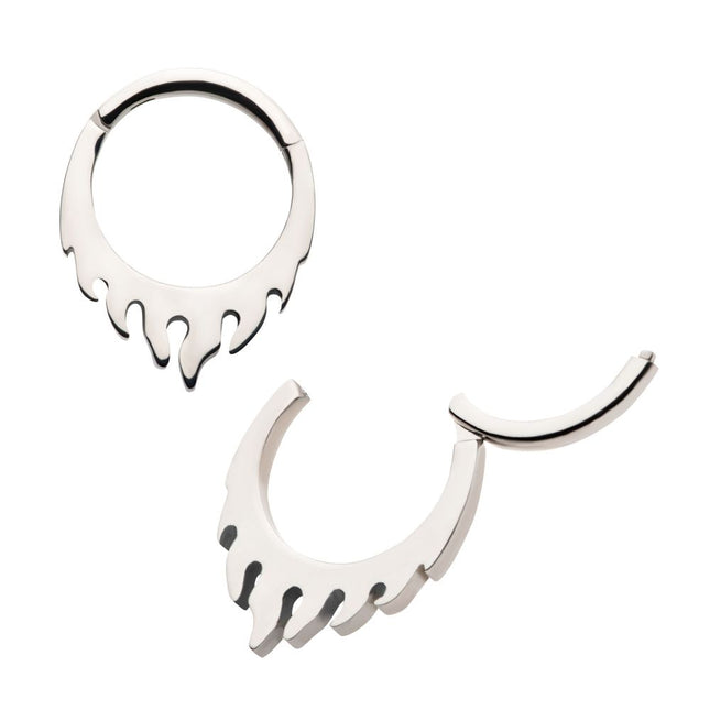 Invictus Titanium Flame Design Front Facing Hinged Segment Clicker