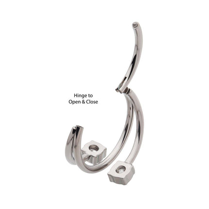 Invictus Titanium Double Ended Twist Side Facing Hinged Segment Clicker with Round CZ