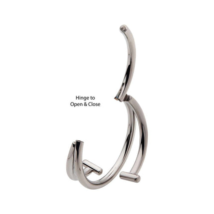 Invictus Titanium Double Ended Twist Side Facing Hinged Segment Clicker with T-Bar