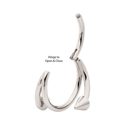 Invictus Titanium Double Ended Twist Side Facing Hinged Segment Clicker with Spikes