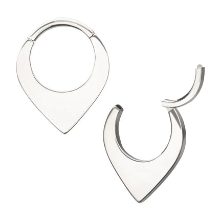 Invictus Titanium Teardrop Flat Hoop Front Facing Hinged Segment Clicker
