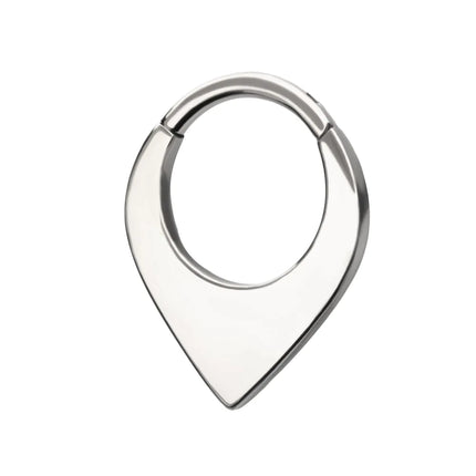 Invictus Titanium Teardrop Flat Hoop Front Facing Hinged Segment Clicker