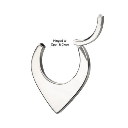Invictus Titanium Teardrop Flat Hoop Front Facing Hinged Segment Clicker