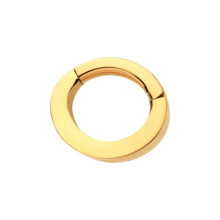 Invictus 14g 24Kt Gold PVD Titanium Oval Shape Hinged Segment Clicker (for Navel Piercing)