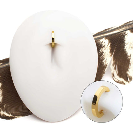 Invictus 14g 24Kt Gold PVD Titanium Oval Shape Hinged Segment Clicker (for Navel Piercing)