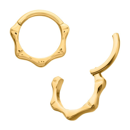 Invictus 24KT Gold PVD Titanium Bone Shaped Front Facing Hinged Segment Clicker