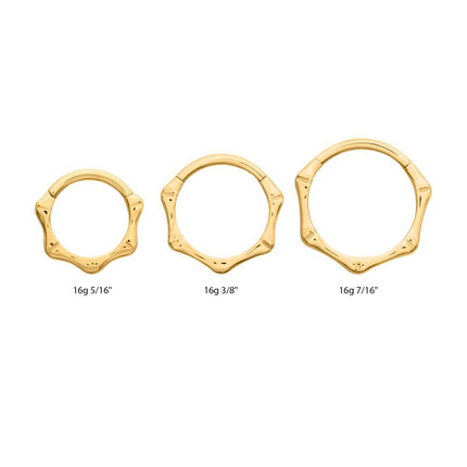 Invictus 24KT Gold PVD Titanium Bone Shaped Front Facing Hinged Segment Clicker
